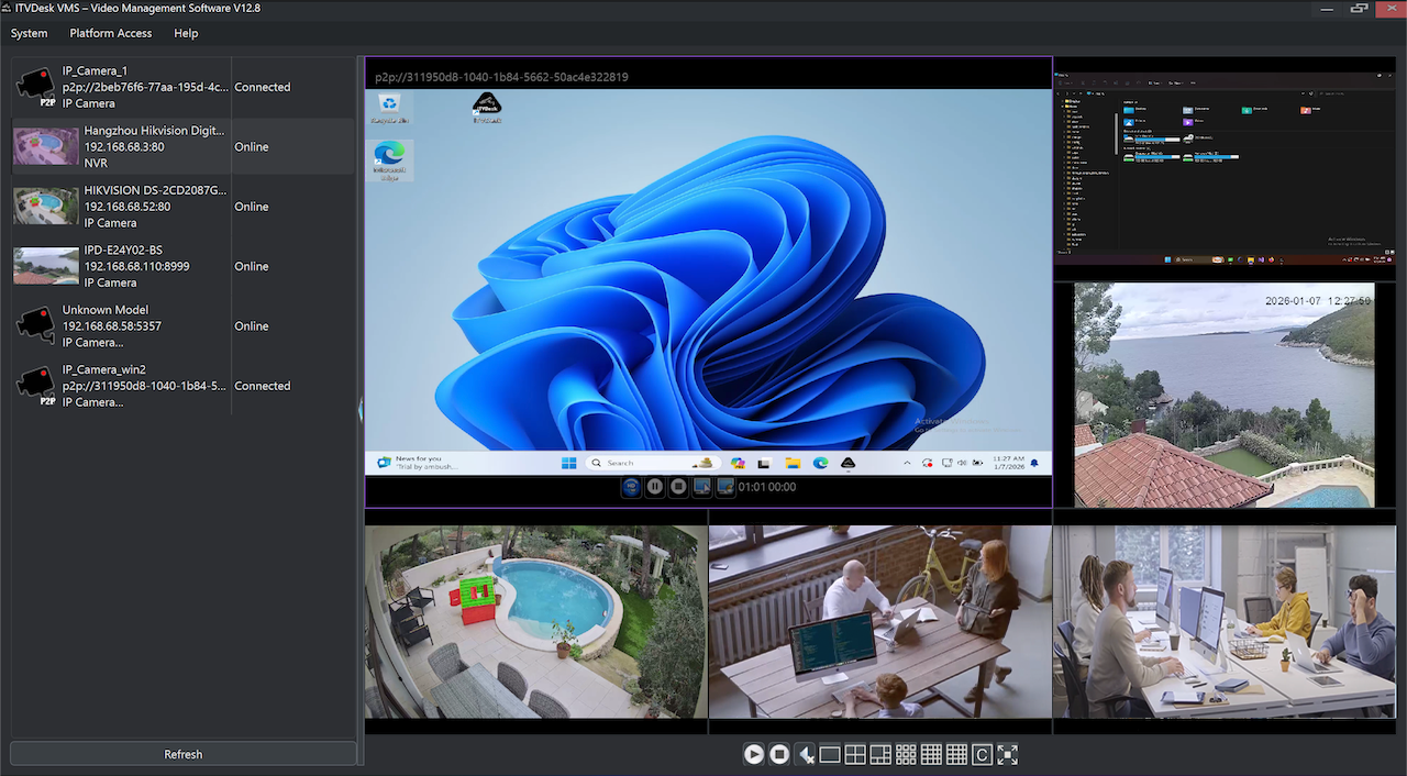 ITVDesk Vms ipcam office