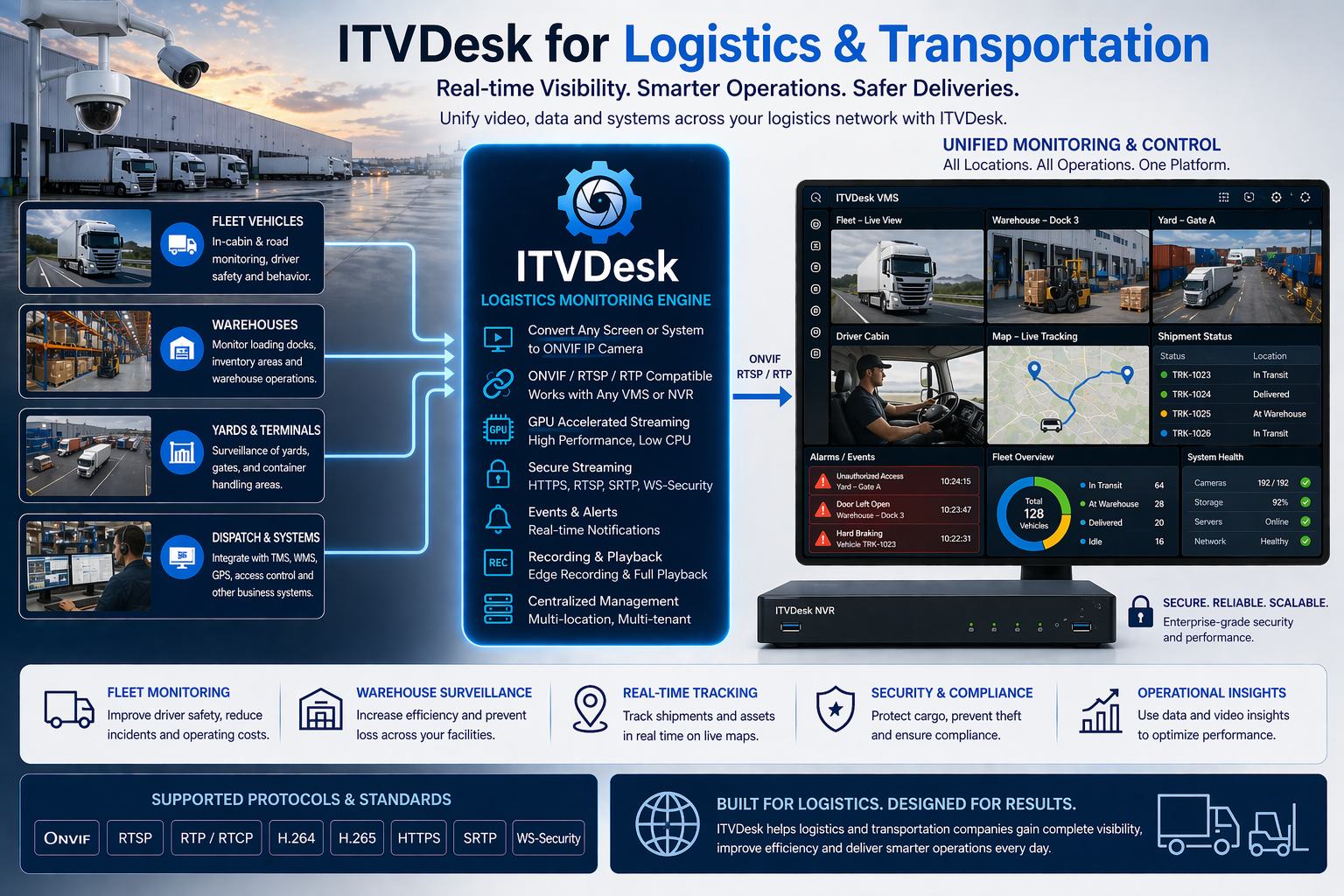 ITVDesk Logistics and Transportation Monitoring - Fleet, Warehouse and Control Systems Integration